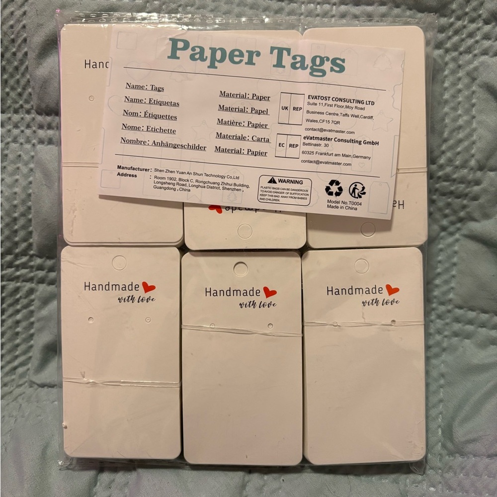 ☀️Handmade Paper Tags with Red Heart (NEW—Over 200 Count)